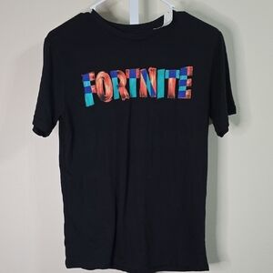 Black Fortnite Graphic Short Sleeve‎ Crew Neck T-Shirt Boys Sz Xl 14/16